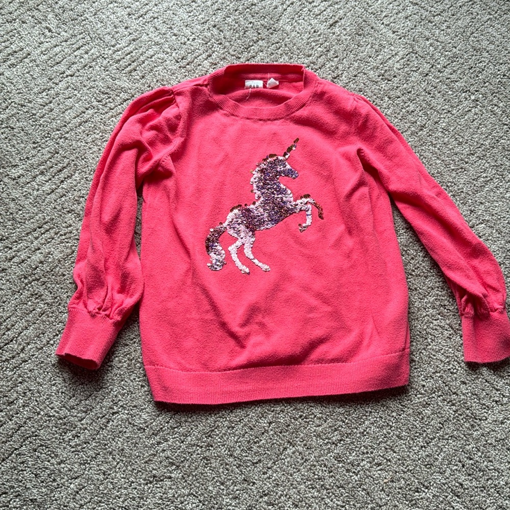 Gap kids sequin unicorn sweater